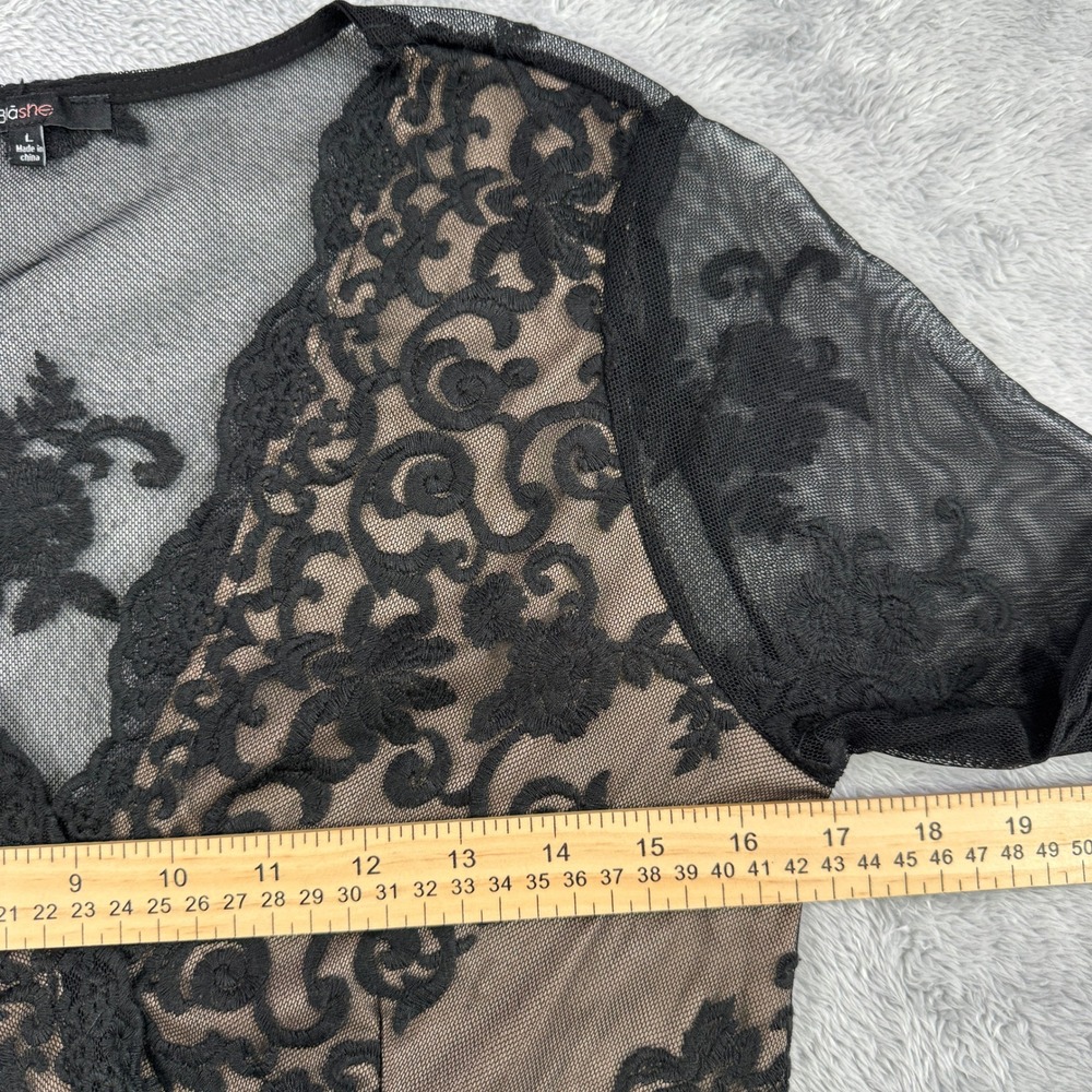 Bodysuit Large Sheer Floral Lace Sexy Whimsigoth Practical Magic Black Witchy - Picture 10 of 15